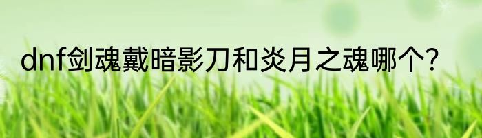 dnf剑魂戴暗影刀和炎月之魂哪个？