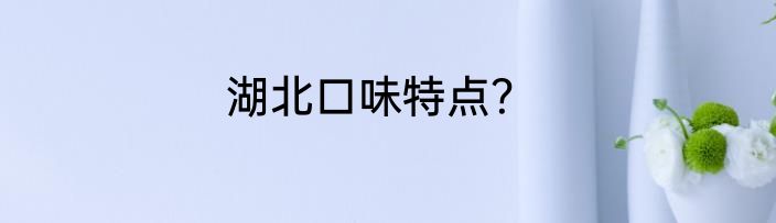 湖北口味特点？