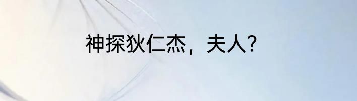 神探狄仁杰，夫人？