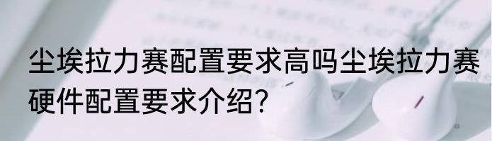 尘埃拉力赛配置要求高吗尘埃拉力赛硬件配置要求介绍？