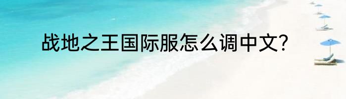 战地之王国际服怎么调中文？
