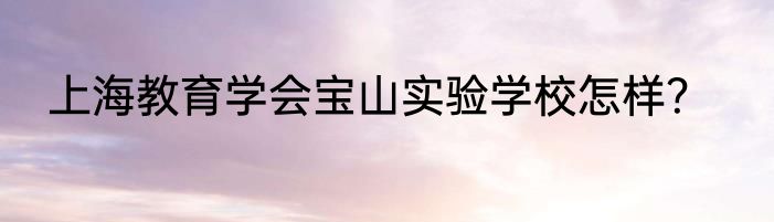上海教育学会宝山实验学校怎样？