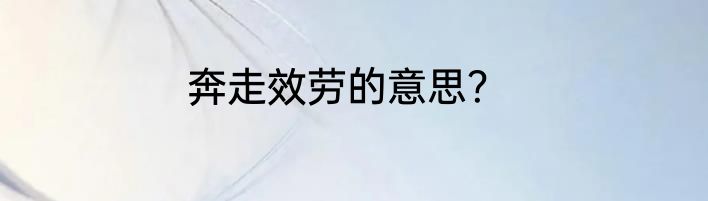 奔走效劳的意思？