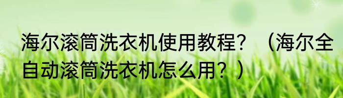 海尔滚筒洗衣机使用教程？（海尔全自动滚筒洗衣机怎么用？）
