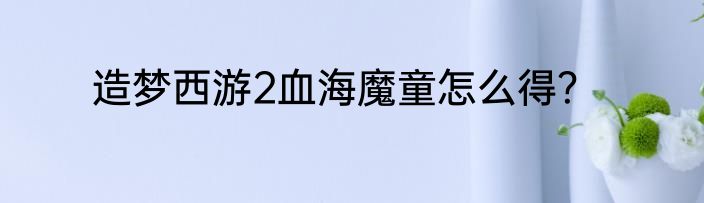 造梦西游2血海魔童怎么得？