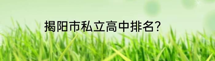 揭阳市私立高中排名？