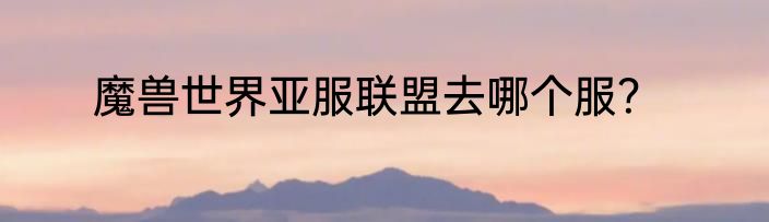 魔兽世界亚服联盟去哪个服？