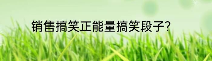 销售搞笑正能量搞笑段子？