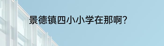 景德镇四小小学在那啊？
