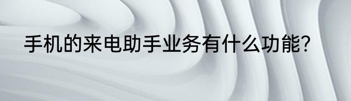 手机的来电助手业务有什么功能？