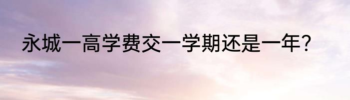 永城一高学费交一学期还是一年？