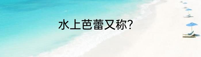 水上芭蕾又称？