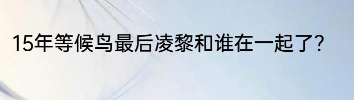15年等候鸟最后凌黎和谁在一起了？