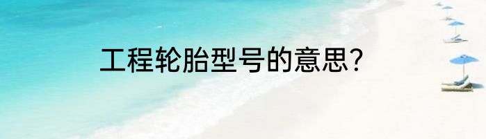 工程轮胎型号的意思？