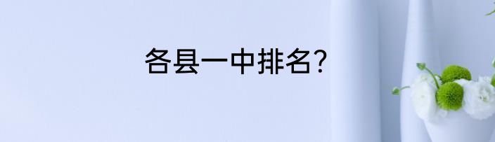 各县一中排名？