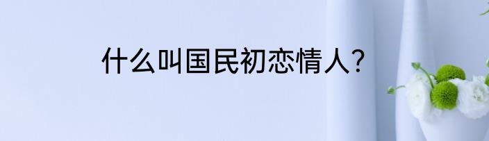 什么叫国民初恋情人?
