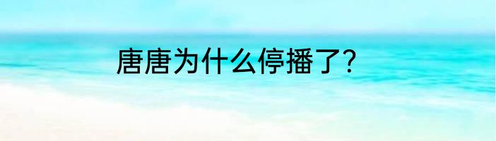 唐唐为什么停播了？