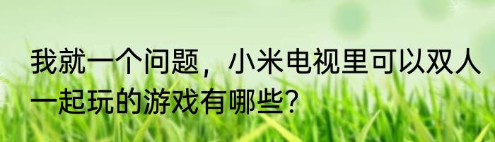 我就一个问题，小米电视里可以双人一起玩的游戏有哪些？