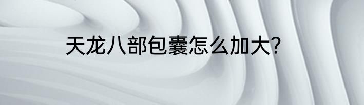 天龙八部包囊怎么加大？