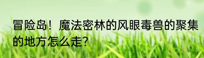冒险岛！魔法密林的风眼毒兽的聚集的地方怎么走？