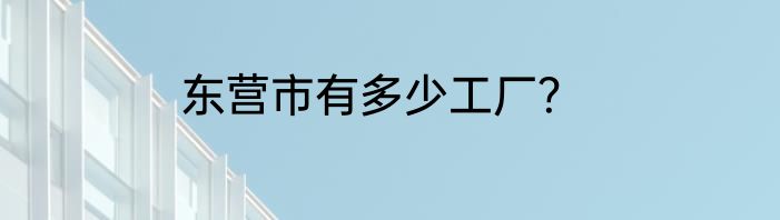 东营市有多少工厂？