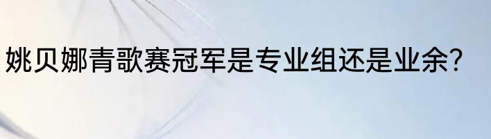 姚贝娜青歌赛冠军是专业组还是业余？