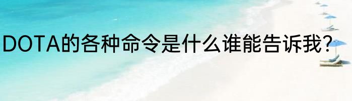 DOTA的各种命令是什么谁能告诉我？