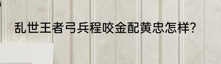 乱世王者弓兵程咬金配黄忠怎样？