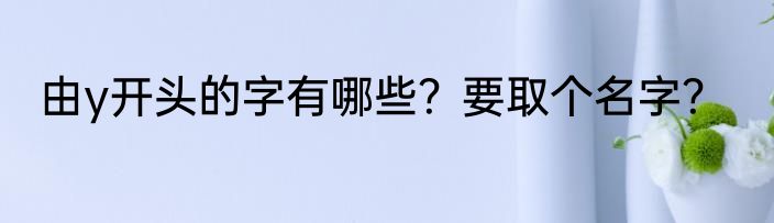 由y开头的字有哪些？要取个名字？