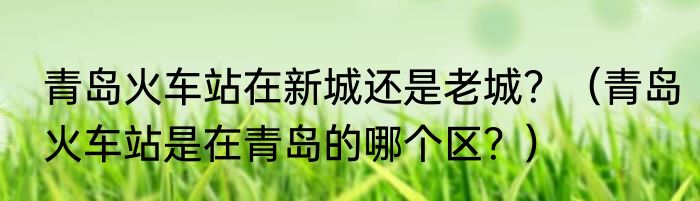 青岛火车站在新城还是老城？（青岛火车站是在青岛的哪个区？）