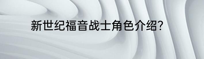 新世纪福音战士角色介绍？