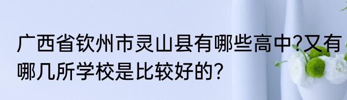 广西省钦州市灵山县有哪些高中?又有哪几所学校是比较好的？