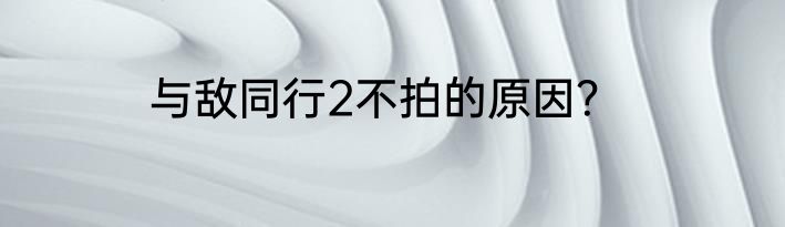 与敌同行2不拍的原因？