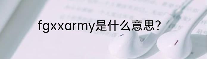 fgxxarmy是什么意思？