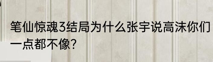 笔仙惊魂3结局为什么张宇说高沫你们一点都不像？