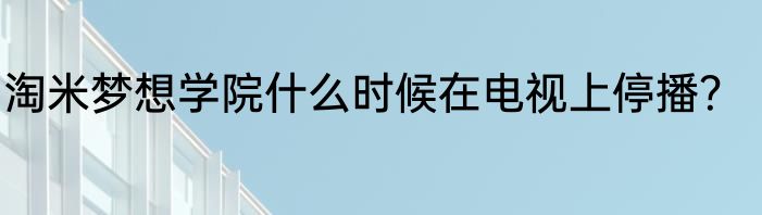 淘米梦想学院什么时候在电视上停播？