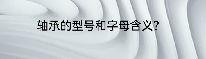 轴承的型号和字母含义？