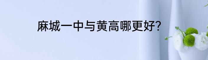 麻城一中与黄高哪更好？