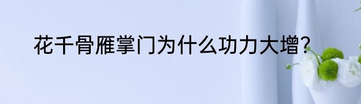 花千骨雁掌门为什么功力大增？