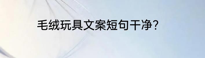 毛绒玩具文案短句干净？