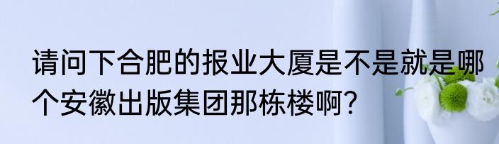 请问下合肥的报业大厦是不是就是哪个安徽出版集团那栋楼啊？