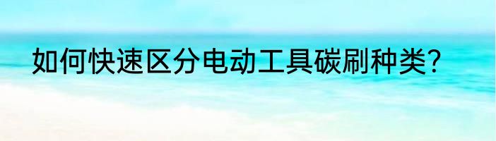 如何快速区分电动工具碳刷种类？