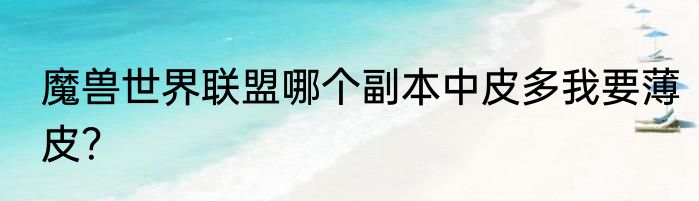 魔兽世界联盟哪个副本中皮多我要薄皮？