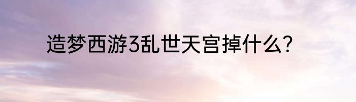 造梦西游3乱世天宫掉什么？