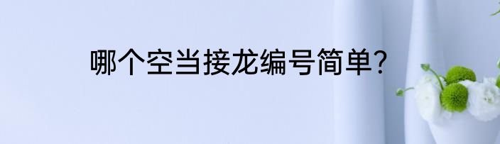 哪个空当接龙编号简单？