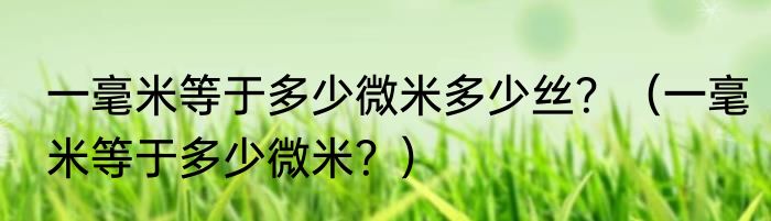 一毫米等于多少微米多少丝？（一毫米等于多少微米？）