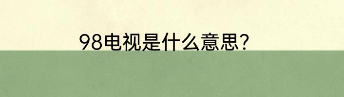 98电视是什么意思？