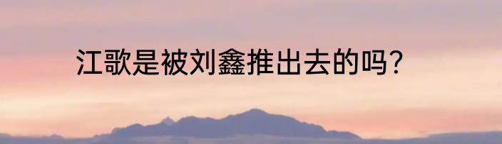 江歌是被刘鑫推出去的吗？