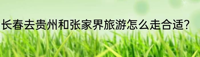 长春去贵州和张家界旅游怎么走合适？