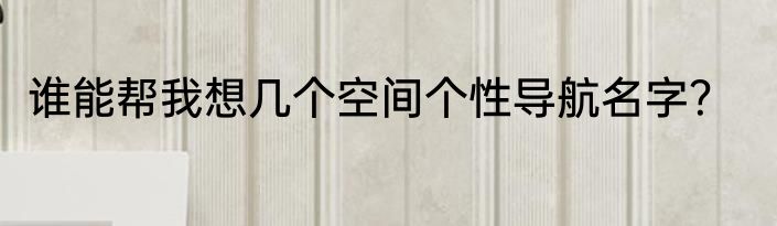 谁能帮我想几个空间个性导航名字？